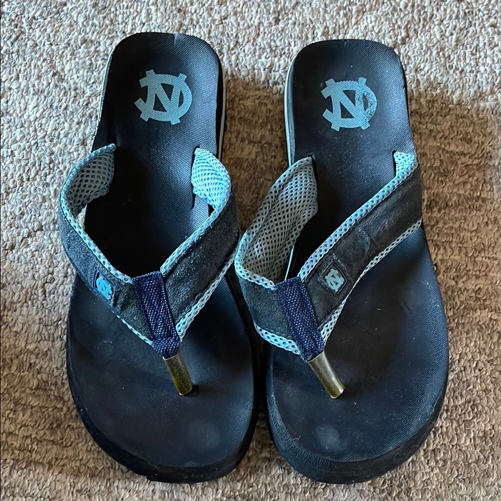 Black and Blue Flip Flops